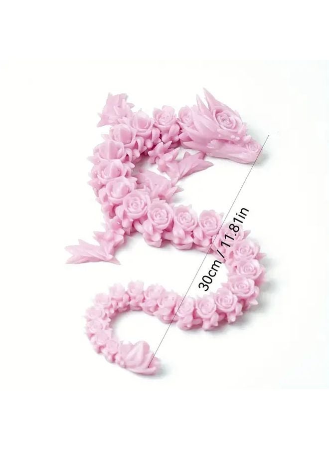 Green 3D Printed Rose Dragon Ornament Heart Shaped Decor For Aquarium Car Room - Image 3