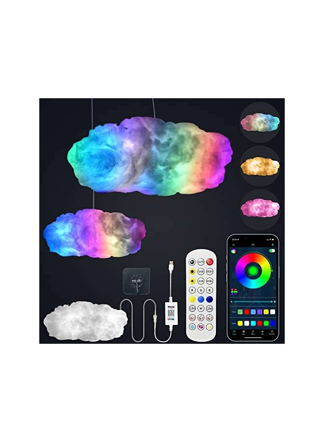 The Bros 3D RGB LED Cloud Night Light - Smart APP & Remote Control, USB Lamp for Bedroom, Adults, Children, Kids, Baby, Party Decor - Image 2
