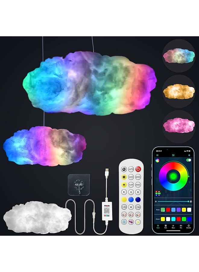 The Bros 3D RGB LED Cloud Night Light - Smart APP & Remote Control, USB Lamp for Bedroom, Adults, Children, Kids, Baby, Party Decor - Image 1