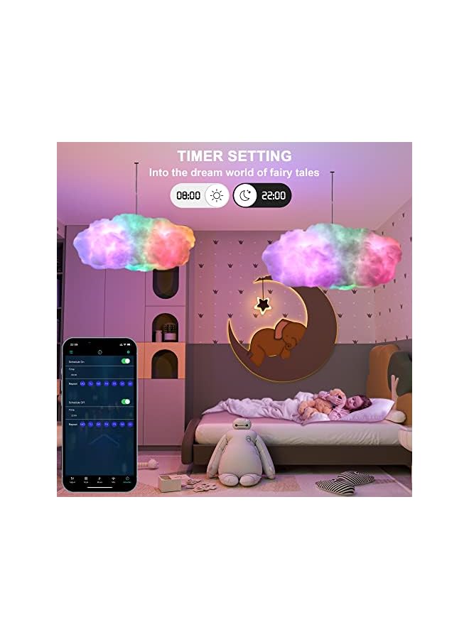 The Bros 3D RGB LED Cloud Night Light - Smart APP & Remote Control, USB Lamp for Bedroom, Adults, Children, Kids, Baby, Party Decor - Image 5