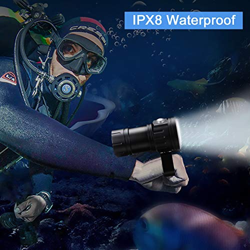 eecoo Diving Flashlight, 18000 IPX8 Waterproof, Underwater LED Flashlight, 500M 7Modes 120 Degree Wide Beam Angle, for Outdoor Underwater Sports - Image 4