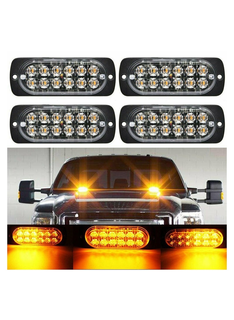 Generic Car Rhigh-power LED Truck Side FLASH Lights DC12-24V Warning Lights Truck Strobe Grid yellow light in off-road vehicles  - Image 1