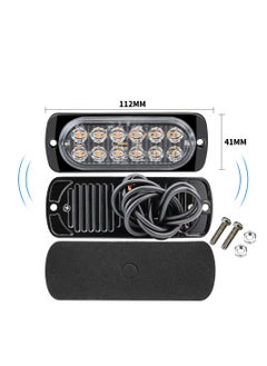 Generic Car Rhigh-power LED Truck Side FLASH Lights DC12-24V Warning Lights Truck Strobe Grid yellow light in off-road vehicles  - Image 4