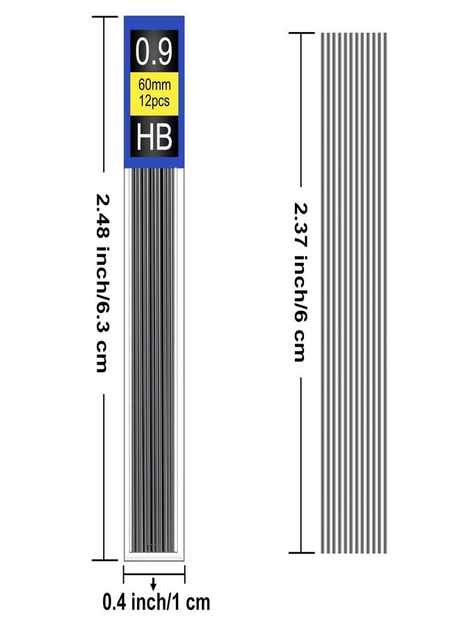 موريباك عبوة مورباك 0.9، 720 قطعة من عبوات إعادة تعبئة الرصاص 0.9 مم لأقلام الرصاص الميكانيكية، رصاص قلم رصاص 0.9 مم HB، رصاص ناعم مقاوم للكسر، 60 أنبوبًا - Image 2