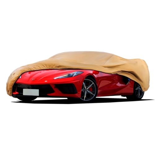 JURMON Heavy Duty Outdoor Car Cover Custom Fit for Chevrolet Corvette, Windproof All Weather Waterproof Sun Rain UV Dust Snow Protection Outdoor Car Covers - Image 1
