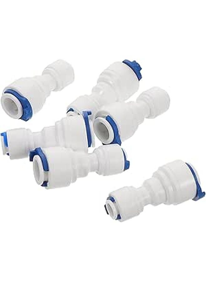 6Pcs 1 4 To 3 8 Inch Push To Connect Plastic Water Tube Fittings Quick Connect Hose Couplings For Plumbing Systems Water Purifiers - Image 1