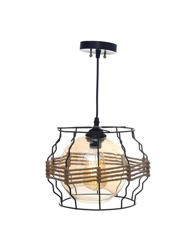 Generic Round chandelier metal and modern clay Black UnSaLi-26  - Image 1