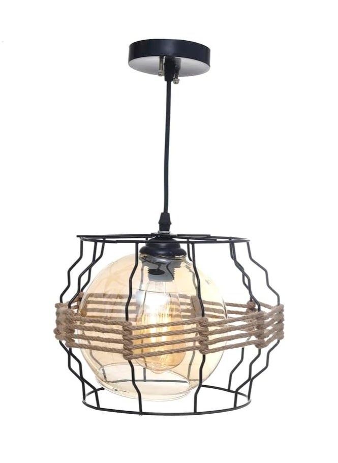 Generic Round chandelier metal and modern clay Black UnSaLi-26  - Image 3
