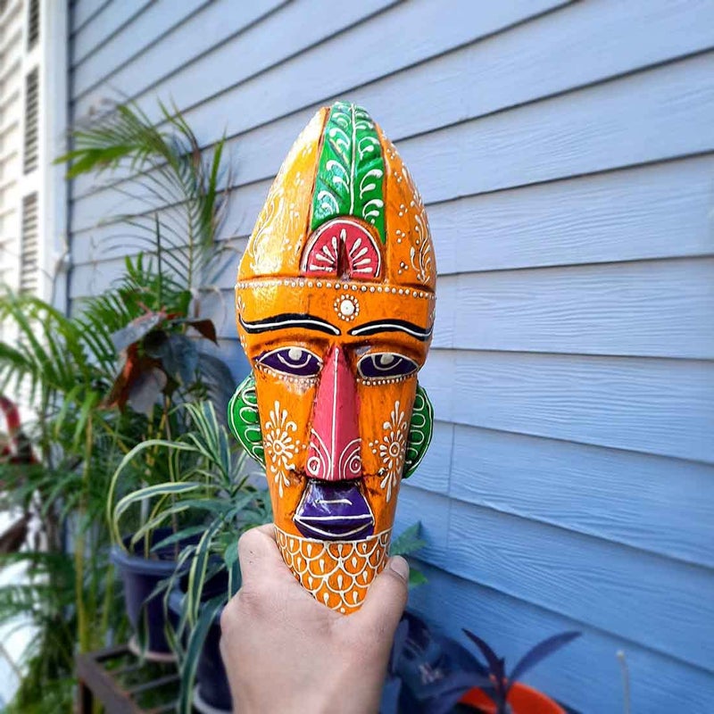 Apka Mart The Online Shop Apka Mart The Online Shop Wall Mask Nazar Battu Decorative Tribal Masks For Home Entrance Living Room African Egyptian Face Hanging For House Door HallWay Balcony Decoration 12 Inch - Image 5