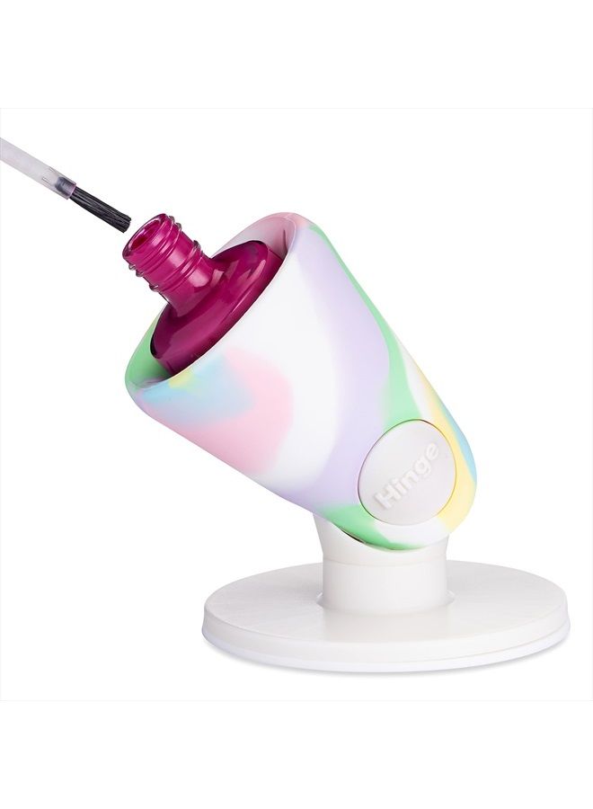 Tweexy Hinge Untippable Nail Polish Bottle Holder | Anti-Spill Nail Polish Holder Stand, Tilted, Smartgrip Airlock Suction | Fingernail Painting, Nail Art Tools | Nail Polish Accessories (Unicorn) - Image 1