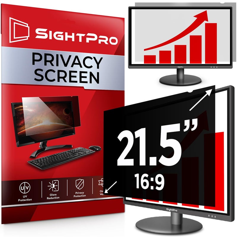 SightPro فلتر شاشة الخصوصية للكمبيوتر SightPro مقاس 21.5 بوصة 16:9 - درع الخصوصية وحامي مضاد للتوهج - Image 1