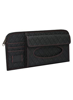 PegasusPremium Pegasus Premium Leatherette Car Tissue Box Holder for Home Office Car Automotive Decoration BlackRed  - Image 4