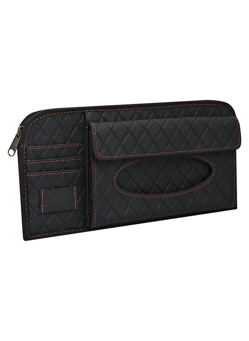 PegasusPremium Pegasus Premium Leatherette Car Tissue Box Holder for Home Office Car Automotive Decoration BlackRed  - Image 4