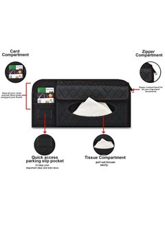 PegasusPremium Pegasus Premium Leatherette Car Tissue Box Holder for Home Office Car Automotive Decoration BlackRed  - Image 3