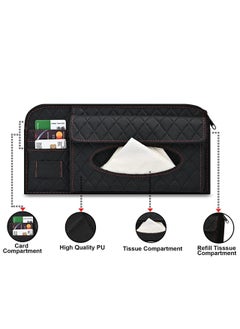 PegasusPremium Pegasus Premium Leatherette Car Tissue Box Holder for Home Office Car Automotive Decoration BlackRed  - Image 2