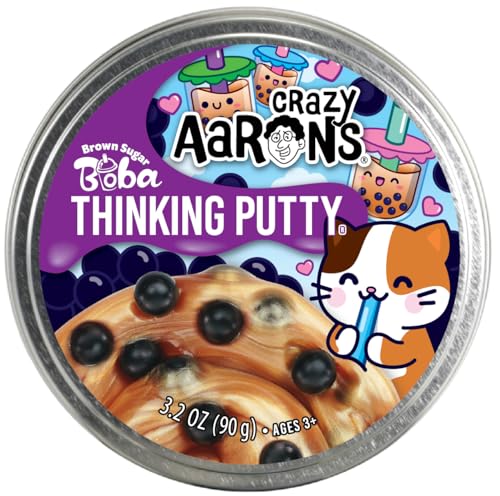 Crazy Aarons Thinking Putty Brown Sugar Boba Sensory Putty for Kids and Grown ups in a 4 Tin Creative and Endless Fun Stress Relief Therapy Toys Never Dries Out Made in USA - Image 1