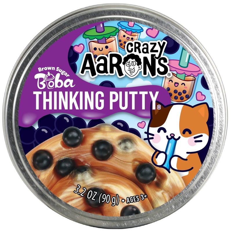 Crazy Aarons Thinking Putty Brown Sugar Boba Sensory Putty for Kids and Grown ups in a 4 Tin Creative and Endless Fun Stress Relief Therapy Toys Never Dries Out Made in USA - Image 2