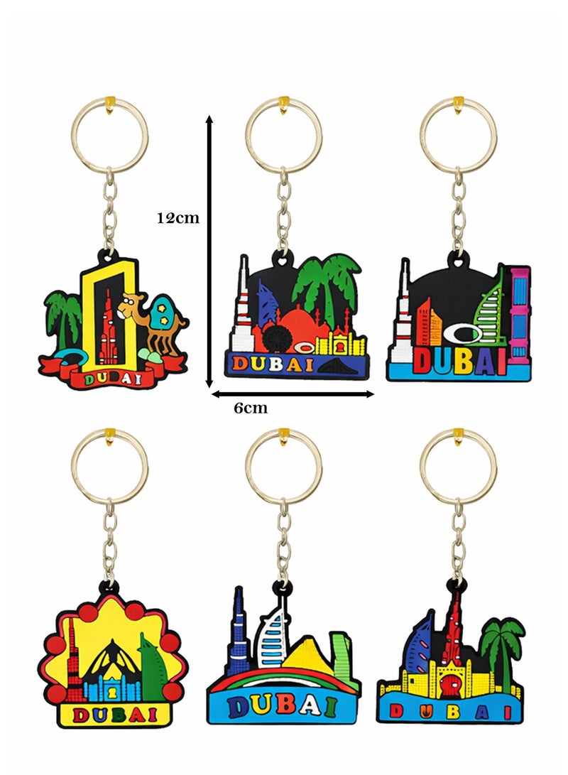 Souvenir Souq 12 pcs Multicolor PVC keychains made from soft, durable rubber with vibrant Iconic Dubai Skylines —perfect souvenirs, gifts, or everyday accessories & party Favours. - Image 3