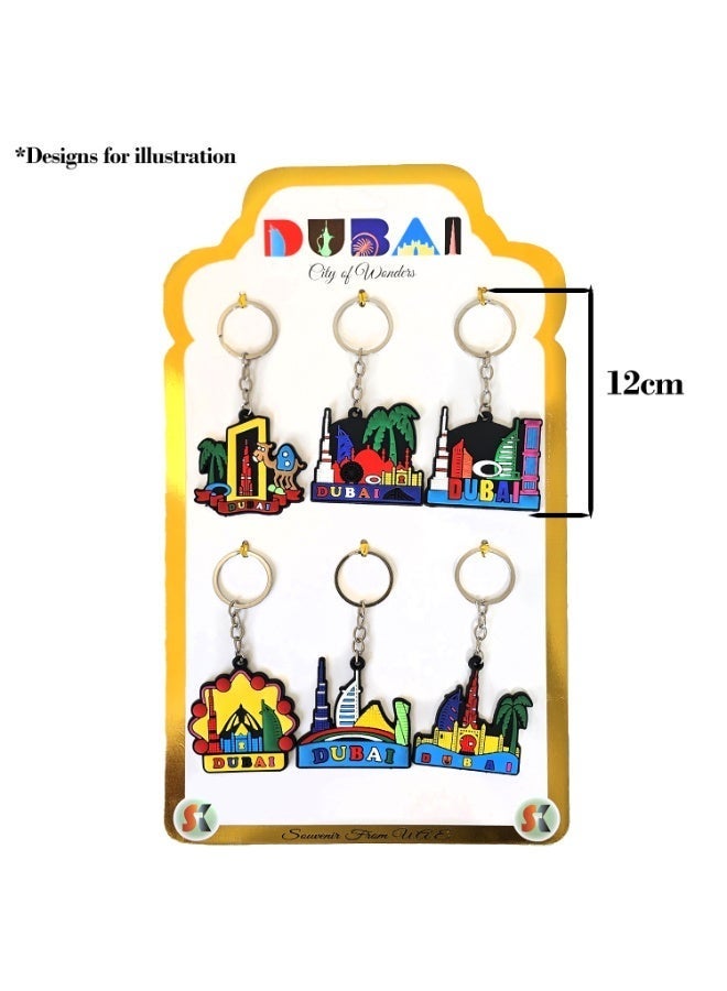 Souvenir Souq 12 pcs Multicolor PVC keychains made from soft, durable rubber with vibrant Iconic Dubai Skylines —perfect souvenirs, gifts, or everyday accessories & party Favours. - Image 4