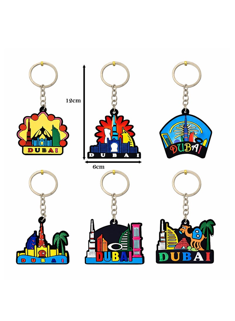Souvenir Souq 12 pcs Multicolor PVC keychains made from soft, durable rubber with vibrant Iconic Dubai Skylines —perfect souvenirs, gifts, or everyday accessories & party Favours. - Image 2