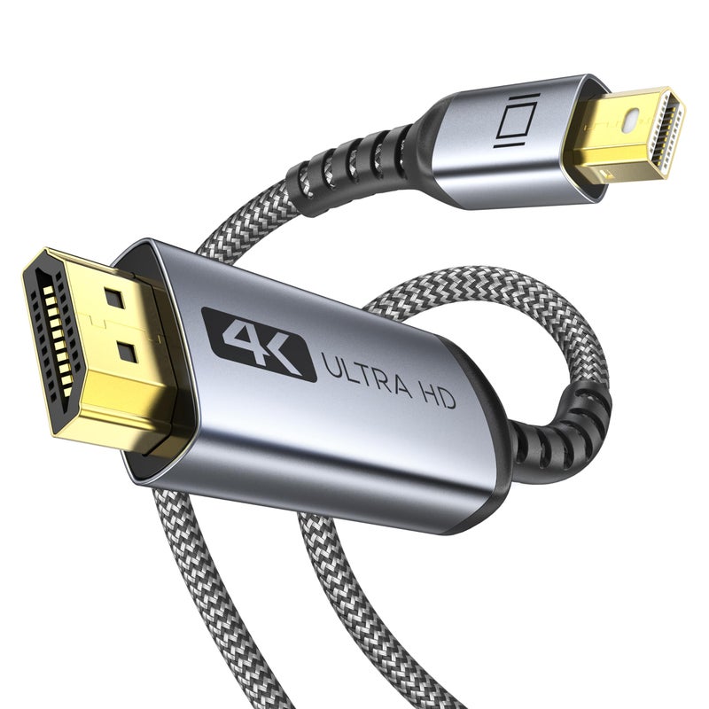 Warrky 4K Mini DisplayPort to HDMI Cable [4K 30Hz, Aluminum Shell, Nylon Braided] UHD Thunderbolt to HDMI Cable, Mini DP to HDMI 6.6ft, Compatible for MacBook Air/Pro, Surface Pro, iMac Series, XPS - Image 1