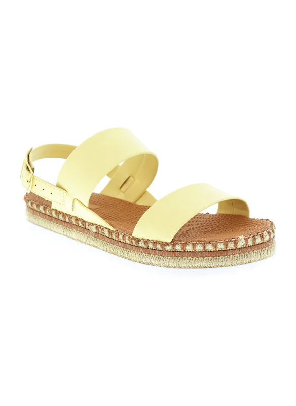 موليكا Moleca Ladies Sandals With Back Strap Yellow | Made In Brazil