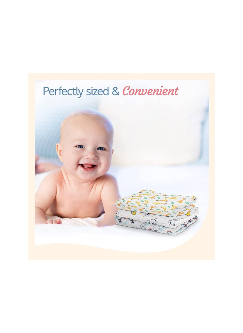 Luvlap - LuvLap Hosiery Cotton Cloth Premium Baby Washcloth for New Born, Washable, Reusable, Absorbent, Extra Soft Face Towels/Washcloth for Babies, Cherry Print, Pack of 7 Pcs, Multicolour - Image 1