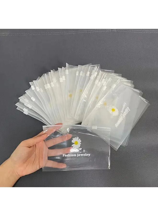 Large White Sand Proof Transparent Jewelry Packaging Bags With Zipper 20pcs - Image 1