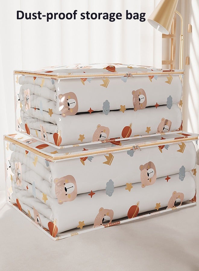 Quilt storage bag Transparent storage bag Three-dimensional dust-proof storage bag Household large-capacity storage bag Travel organizer Clothes storage bag Available in 3 sizes Ideal for storing clothes, bedding, toys, etc - Image 1
