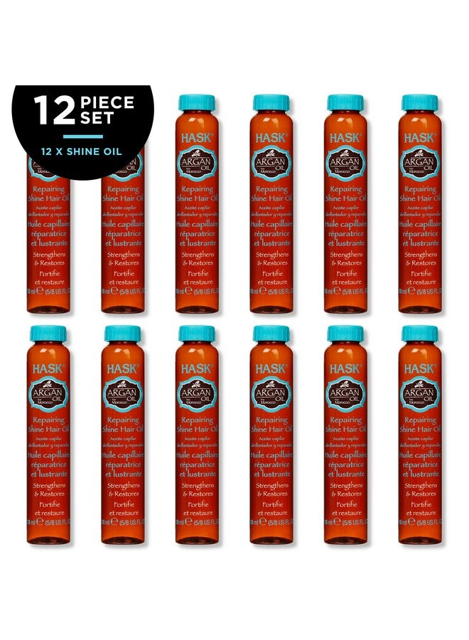 HASK Argan Repairing Hair Oil Vials For Shine And Frizz Control For All Hair Types Color Safe Gluten Free Sulfate Free Paraben Free 12 Shine Oil Vials - Image 2