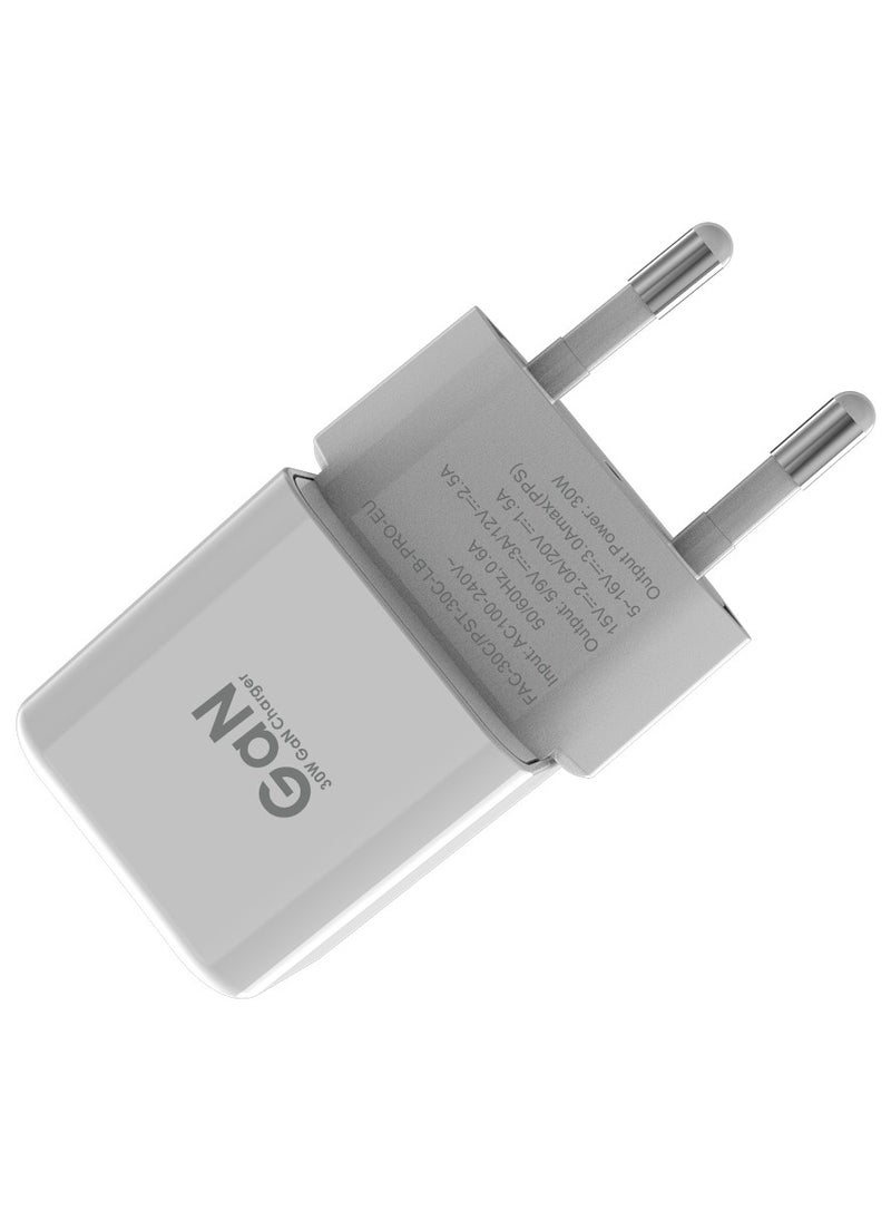 Faster - 30W GaN USB-C Fast Charger - Compact Wall Adapter for iPhone and Android - 30 Watt PD Charger Block for Mobile Phone, Portable and Fast Charging - Image 1