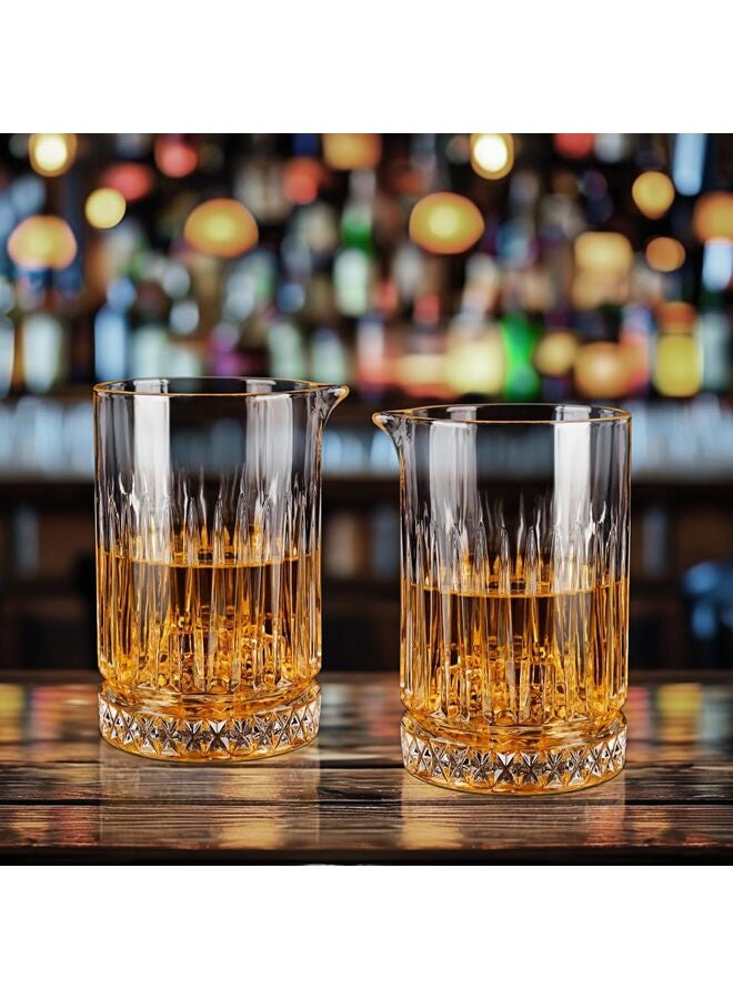 Crystal Cocktail Mixing Glass - 24oz Martini Stirring Glass with Thick Weighted Bottom, Professional Bartender's Beaker & Mixing Pitcher - Image 2