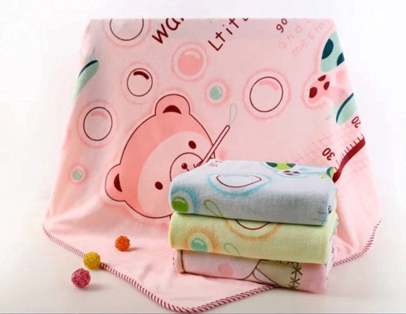 TERI BERI 100% Soft Cotton Baby Bath Towel for Infants/New Born/Babies (0-12 Months) (Pack of 2) (Colours & Prints Vary) - Image 1