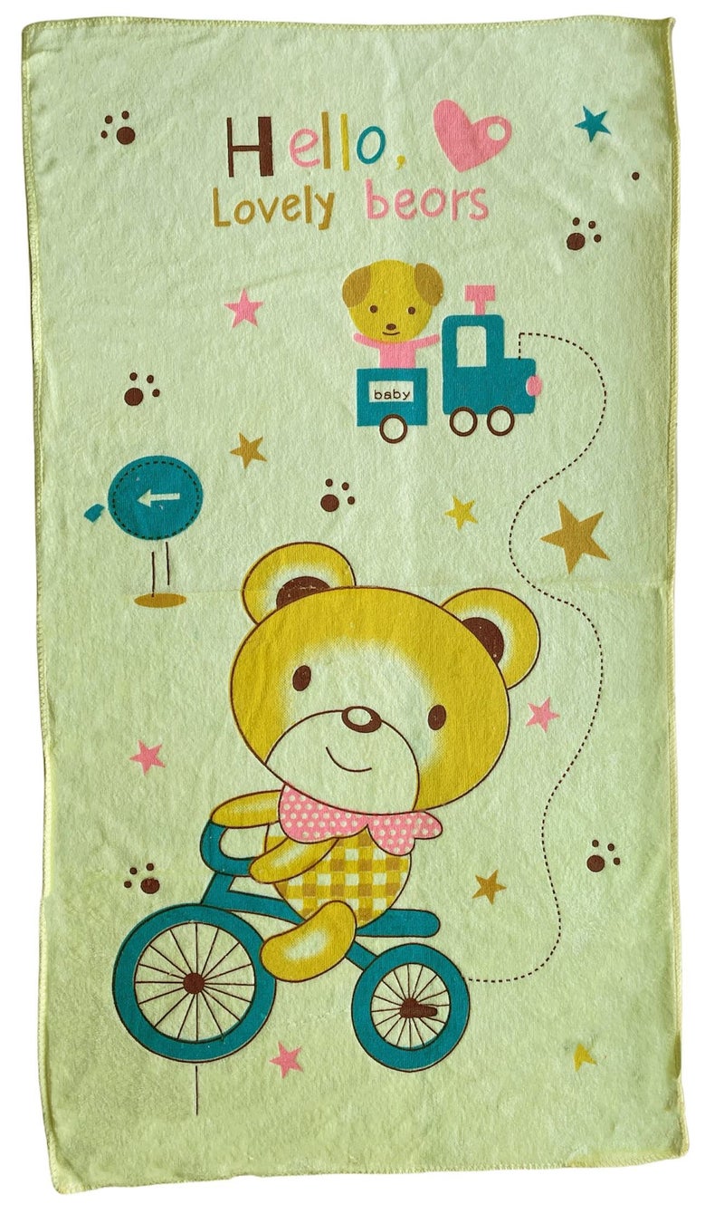 TERI BERI 100% Soft Cotton Baby Bath Towel for Infants/New Born/Babies (0-12 Months) (Pack of 2) (Colours & Prints Vary) - Image 3