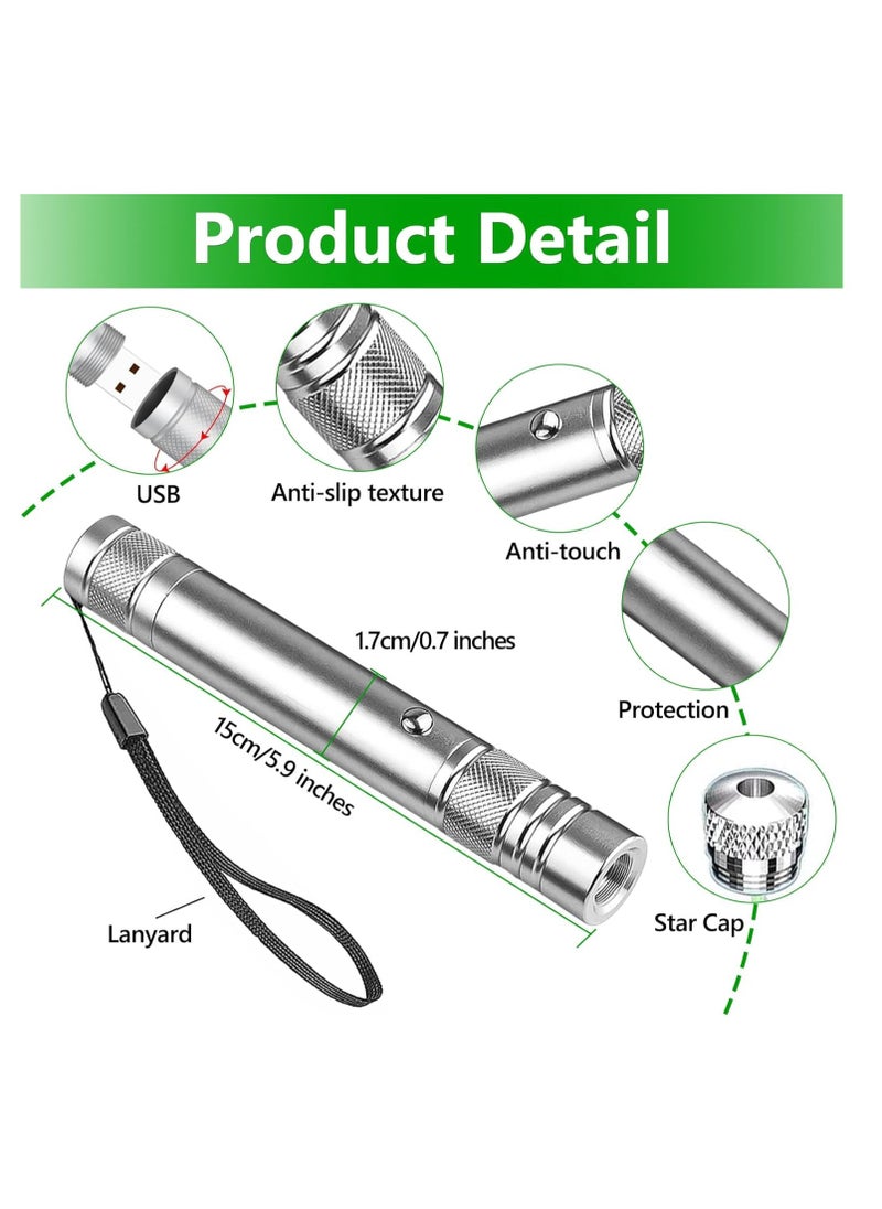 Generic Green High Power LED Laser Light Pointer Silver,, Long Range Rechargeable  - Image 5