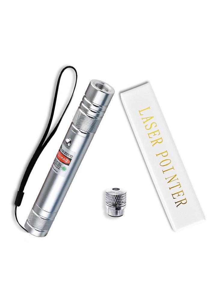 Generic Green High Power LED Laser Light Pointer Silver,, Long Range Rechargeable  - Image 2