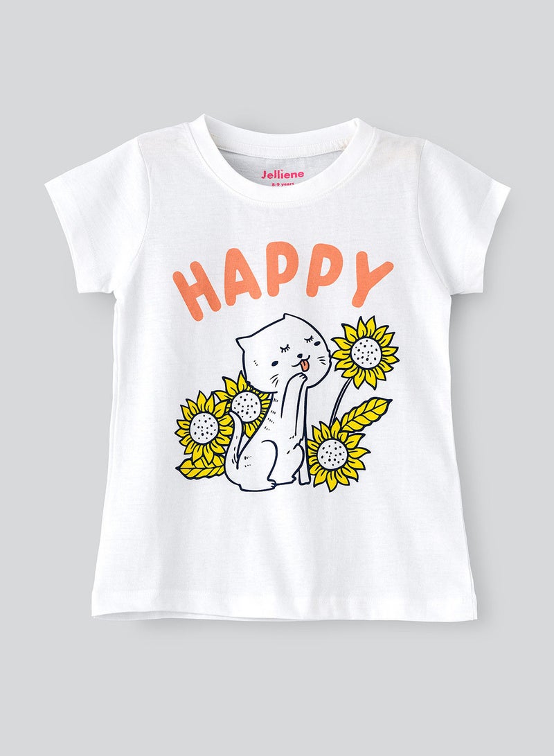 Jelliene Basic round neck graphic t-shirt - Image 1