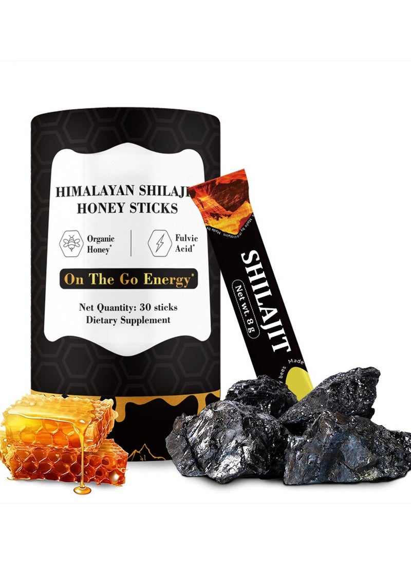 Himalayan Shilajit Honey Sticks 30 Sticks,Rich in 85+ Essential Minerals for The Body  - Image 1
