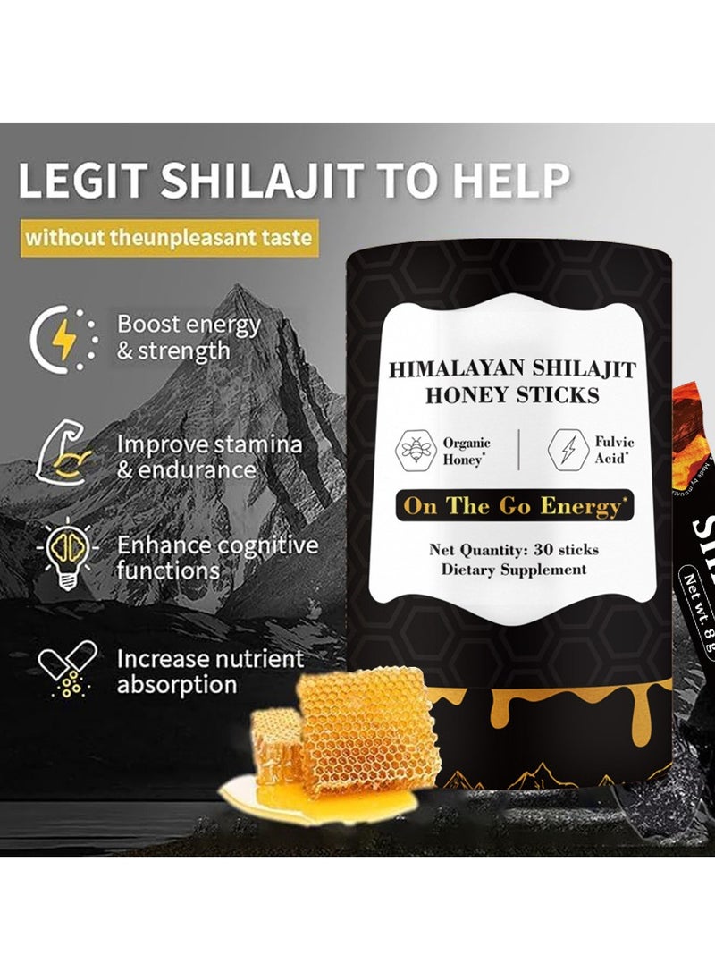 Himalayan Shilajit Honey Sticks 30 Sticks,Rich in 85+ Essential Minerals for The Body  - Image 4