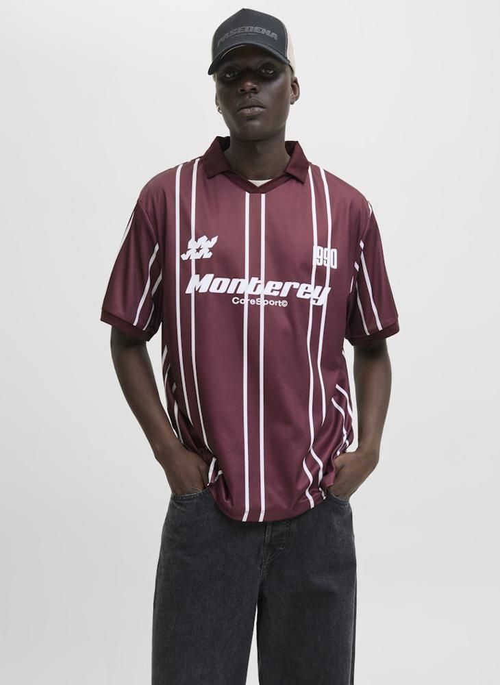 جاك اند جونز بولو مخطط بياقة على شكل حرف - Image 1