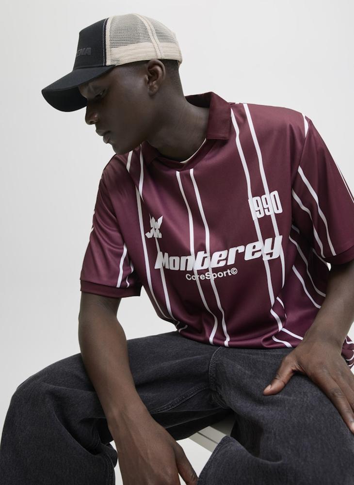 جاك اند جونز بولو مخطط بياقة على شكل حرف - Image 5