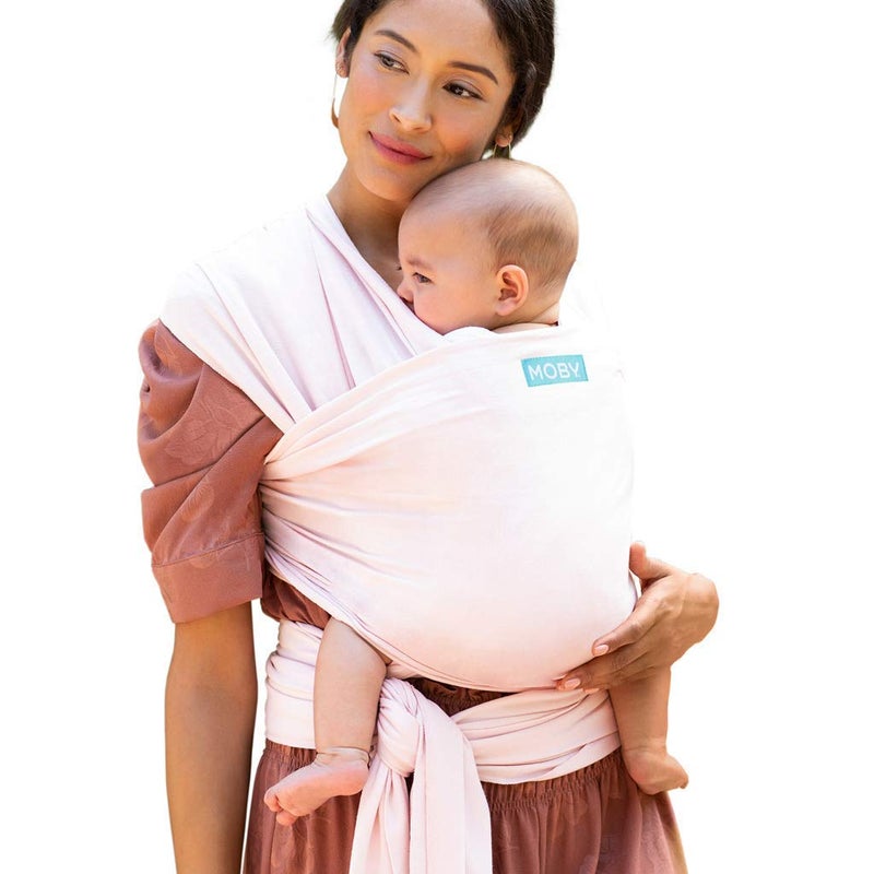 Moby Baby Wrap Carrier Classic for Newborns to Toddlers (8-33lbs), Infant Sling Carrier, Lightweight & Hands Free Design, Adjustable for All Body Types (Rose Quartz) - Image 1