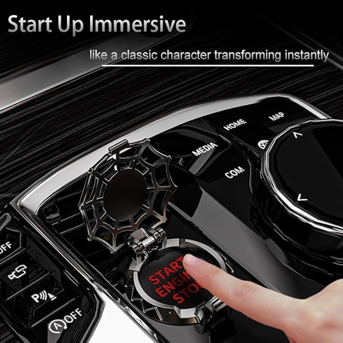 Bukela Push Start Button Cover Press Car Engine Starts Stop Buttons Cover Push To Start Button Covers Ignition Protective AntiScratch Universal Buttons Decoration Protector Car Interior Accessories - Image 3