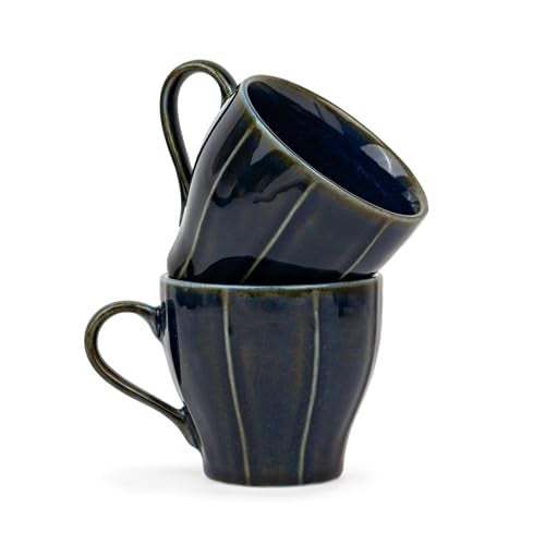 Shay Ceramic Tea Cups Set of 6, Blue,180ml | Tea Cup Set of 6 | Glossy Finish | Premium Porcelain | Tea Set | Ceramic Tea Cup | Small Cups for Tea (Line Tea Cup Only - Blue) - Image 4