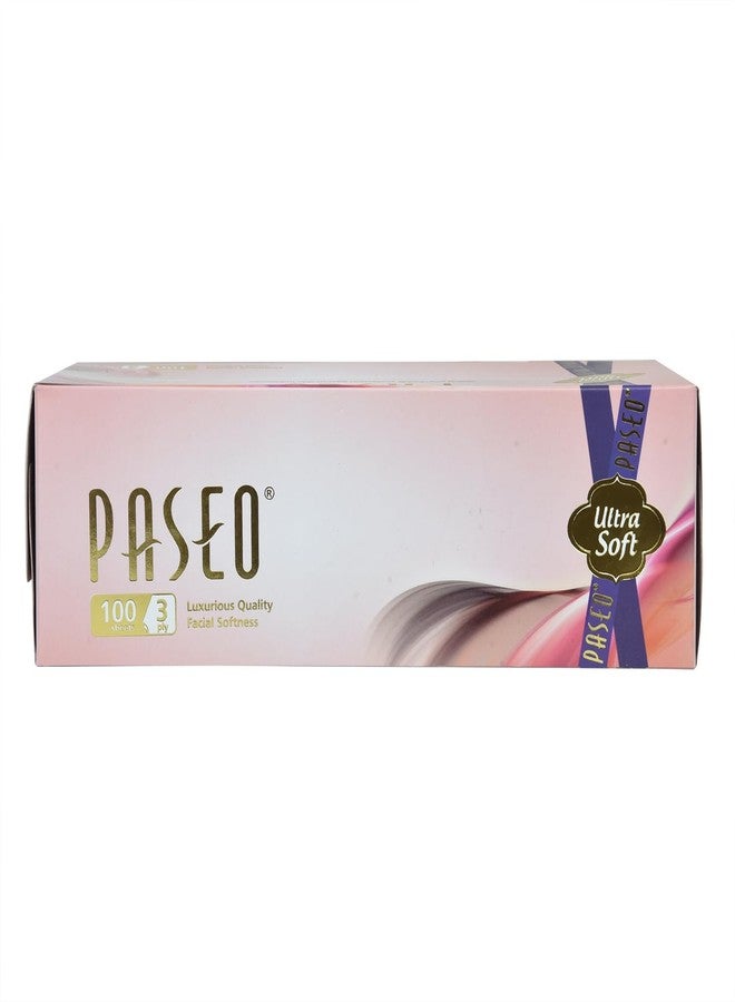 Paseo Ultra Soft Facial Tissues | 100 Pulls | 3 Ply | Premium Soft & Strong Tissue Box | Gentle on Skin, Ideal for Face, Home, Office & Car | Luxurious Quality Facial Softness | Pack of 24 | - Image 2