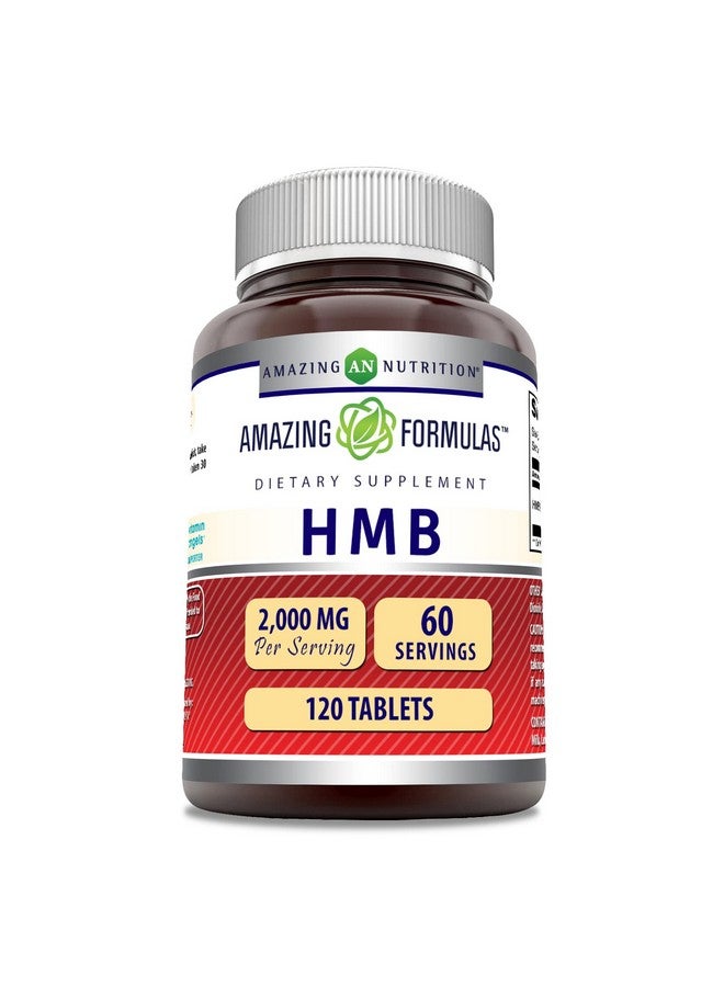 Amazing Nutrition Amazing Formulas HMB (Beta-Hydroxy Beta-Methylbutyrate) Supplement | 2000 Mg Per Serving | 120 Tablets | Non-GMO | Gluten Free | Made in USA - Image 1
