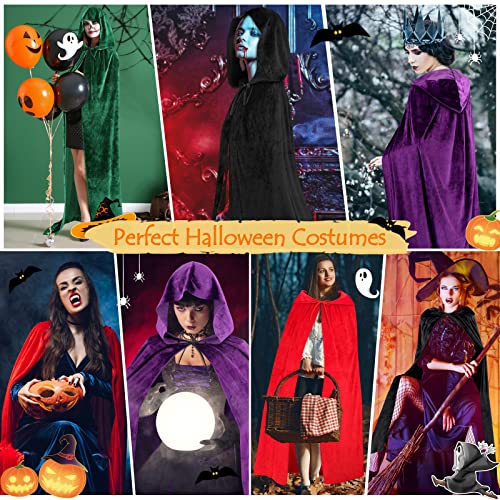 Sarfel Purple Cape with Hood Purple Cloak Raven Costume Women Sarah Sanderson Costume Velvet Cloak Halloween Capes for Women - Image 3