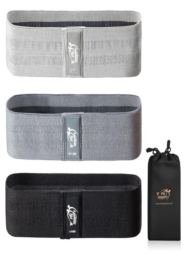 Fit Simplify Non Slip Fabric Resistance Hip Cloth Bands, Set of 3 - Image 1