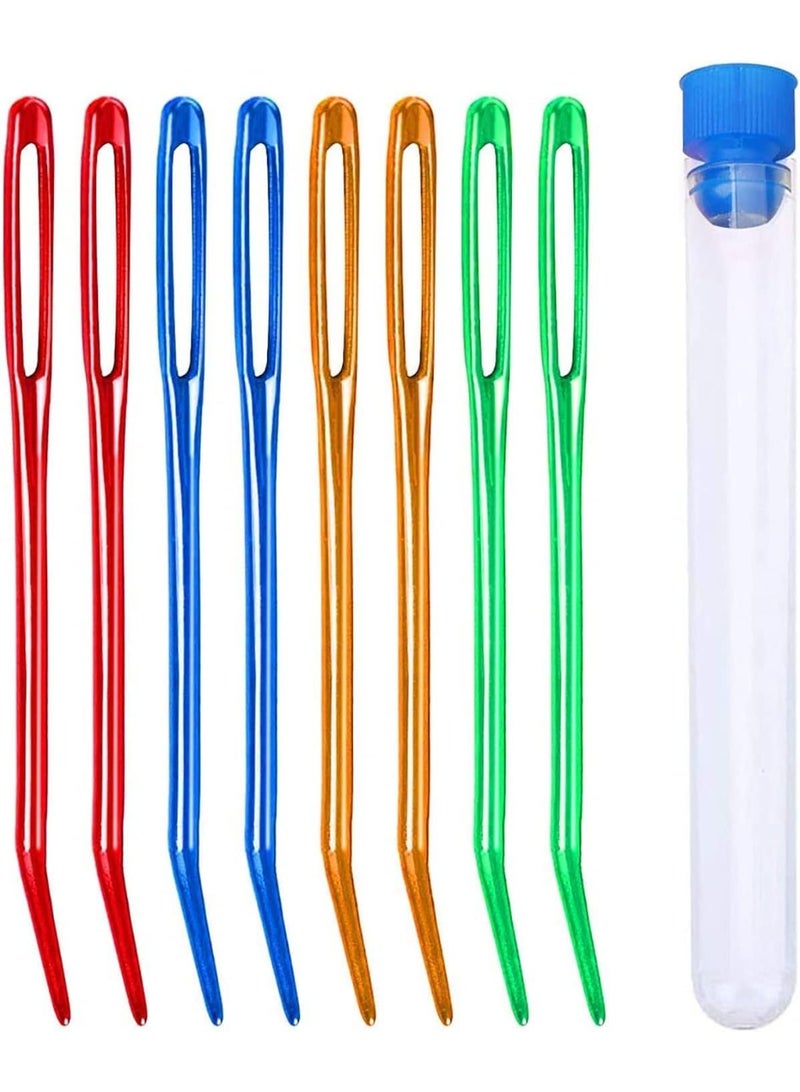 8 Pcs Aluminum Yarn Needle Set, Jumbo Blunt-Tip Tapestry Needles with Large Eyes, Bent Weaving Needles for Knitting, Crochet Quilting - Image 1