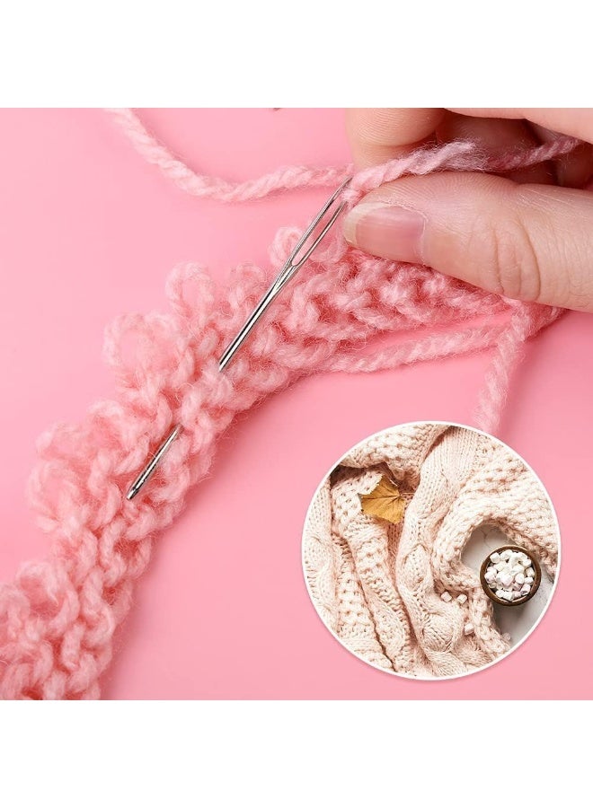 8 Pcs Aluminum Yarn Needle Set, Jumbo Blunt-Tip Tapestry Needles with Large Eyes, Bent Weaving Needles for Knitting, Crochet Quilting - Image 3